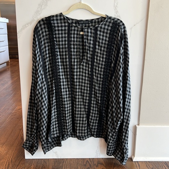 Zara grey and black checkered top - Picture 2 of 10